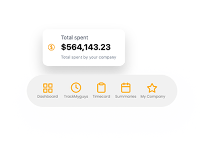 total spent & menu